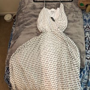 Express midi polka dot wrap dress